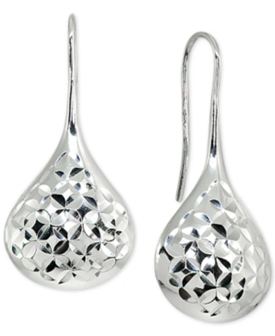 Giani Bernini Textured Teardrop Drop Earrings In Sterling Silver, Created For Macy's