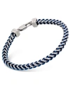Esquire Men's Jewelry Link Chain Bracelet In Stainless Steel And Blue Ion-plating, Created For Macy's In Silver