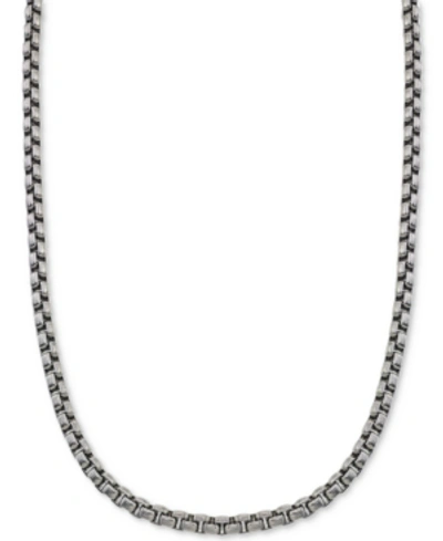 Esquire Men's Jewelry Large Box-link Chain In Stainless Steel, Created For Macy's