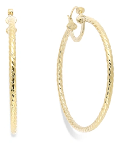 Simone I. Smith Twisted Large Hoop Earrings In 14k Gold Over Sterling Silver