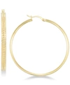 SIMONE I. SMITH TEXTURED HOOP EARRINGS IN 18K GOLD OVER STERLING SILVER
