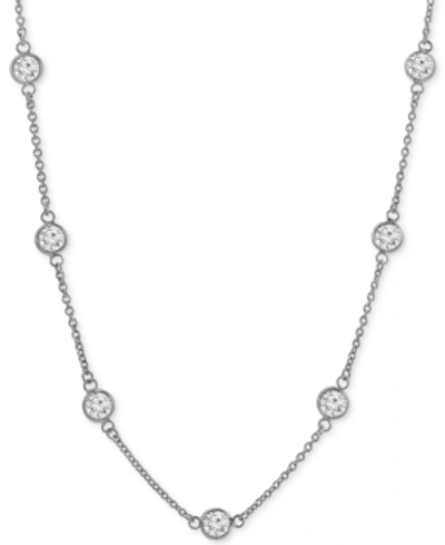 Giani Bernini Cubic Zirconia Bezel-set Necklace In 18k Gold-plated Sterling Silver & Sterling Silver, 16" + 2" Ext