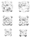 Giani Bernini 3-pc. Cubic Zirconia Sterling Silver Stud Earrings In 18k Rose Gold-plated, 18k Gold-plated And Ster In Silver