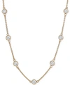 GIANI BERNINI CUBIC ZIRCONIA BEZEL-SET NECKLACE IN 18K GOLD-PLATED STERLING SILVER & STERLING SILVER, 16" + 2" EXT