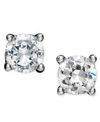 GIANI BERNINI 18K GOLD AND STERLING SILVER EARRINGS, ROUND CUBIC ZIRCONIA STUDS (1/2 CT. T.W.)