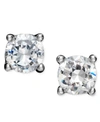 Giani Bernini 18k Gold And Sterling Silver Earrings, Round Cubic Zirconia Studs (1/2 Ct. T.w.) In Silver
