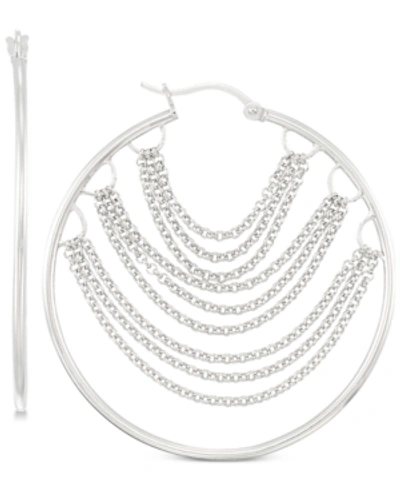 Simone I. Smith Chain Hoop Earrings In Silver