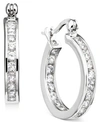 Giani Bernini Small Cubic Zirconia Inside Out Hoop Earrings In Sterling Silver, 0.75", Created For Macy's In Silver