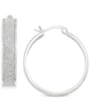 Simone I. Smith Glitter Hoop Earrings In Sterling Silver In Silver