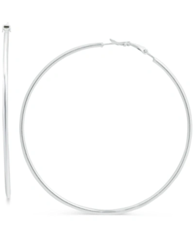 Giani Bernini Polished Wire Extra-large Hoop Earrings, 80mm, Created For Macy's In Sterling Silver