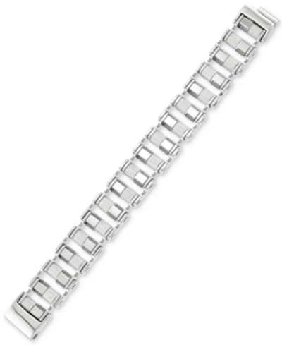 Legacy For Men By Simone I. Smith Barrel Link Bracelet In Stainless Steel