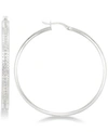 Simone I. Smith Textured Hoop Earrings In Sterling Silver In Silver
