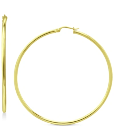 Giani Bernini Medium Polished Hoop Earrings In 18k Gold-plated Sterling Silver, 1-3/8", Created For Macy's