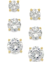 GIANI BERNINI CUBIC ZIRCONIA STUD EARRING SET IN 18K GOLD OVER STERLING SILVER OR STERLING SILVER, CREATED FOR MAC
