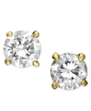 Giani Bernini 18k Gold And Sterling Silver Earrings, Round Cubic Zirconia Studs (1/2 Ct. T.w.) In Gold