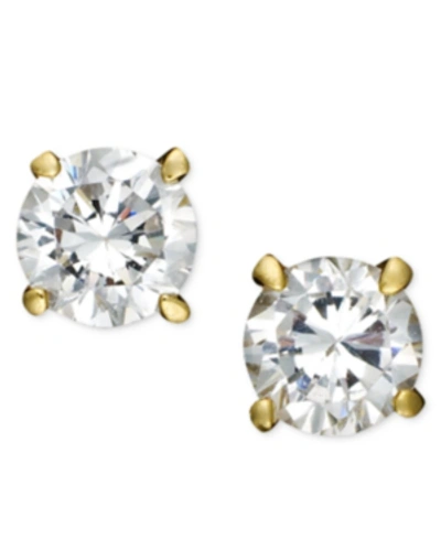 Giani Bernini 18k Gold And Sterling Silver Earrings, Round Cubic Zirconia Studs (1/2 Ct. T.w.)