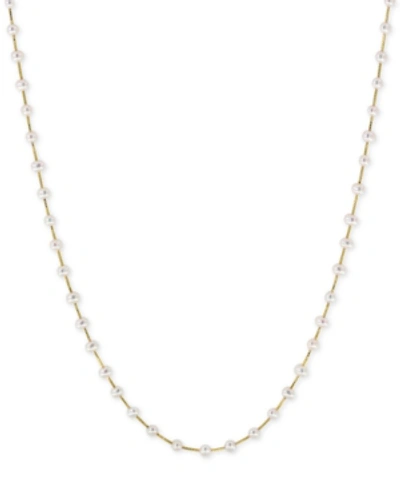 Effy Collection Effy Cultured Freshwater Pearl (3mm) Statement Necklace In 14k Gold, 14k White Gold Or 14k Rose Gold In Yellow Gold