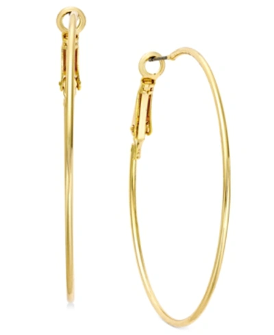 Inc International Concepts Large 2" Gold Tone Wire Hoop Earrings, Created For Macy's