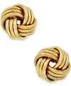 Italian Gold Polished Triple Swirl Love Knot Stud Earrings In 14k Gold In Yellow Gold