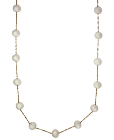 Effy Collection Effy Cultured Freshwater Pearl Station 18" Necklace In 14k Gold (5-1/2mm)