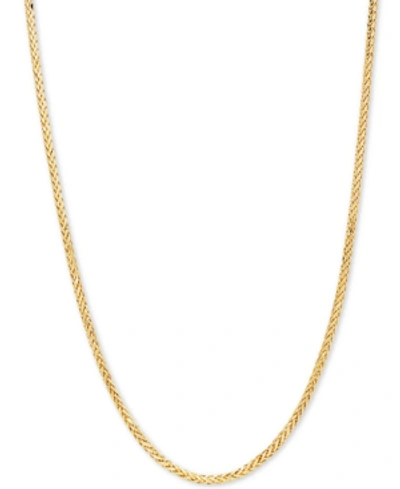 Italian Gold Wheat Link 22" Chain Necklace In 14k Gold In Yellow Gold