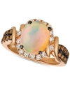 Le Vian Chocolate & Nude Neopolitan Opal (7/8 Ct. T.w.) & Diamond (5/8 Ct. T.w.) Ring In 14k Rose Gold In Opal