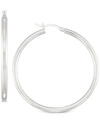 Simone I. Smith Polished Hoop Earrings In Sterling Silver In Silver