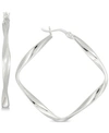 Simone I. Smith Twisted Square Hoop Earrings In Sterling Silver In Silver
