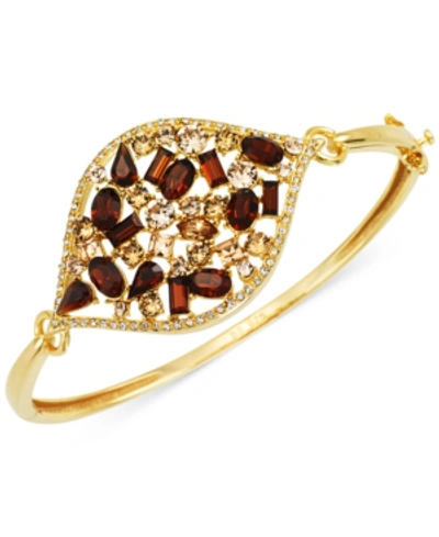 Simone I. Smith Multi-crystal Marquise Bangle Bracelet In 18k Gold Over Sterling Silver
