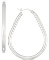 Simone I. Smith Polished Teardrop Hoop Earrings In Sterling Silver In Silver