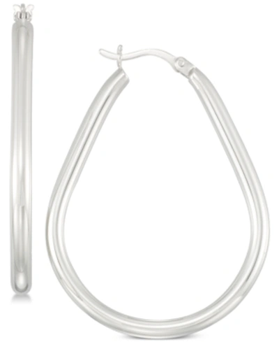 Simone I. Smith Polished Teardrop Hoop Earrings In Sterling Silver