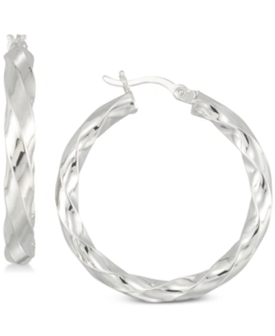 Simone I. Smith Textured Hoop Earrings In 18k Yellow Gold Over Silver Or Sterling Silver