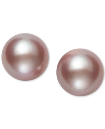 Belle De Mer Pearl Earrings, 14k Gold Cultured Freshwater Pearl Stud Earrings (10mm) (also Available In Pink Cult