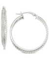 Simone I. Smith Glitter Twist Hoop Earrings In Sterling Silver In Silver