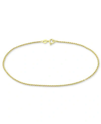 Giani Bernini Twist Rope Ankle Bracelet In 18k Gold-plated Sterling Silver, Also Available In Sterling Silver, Cre In Gold Over Silver