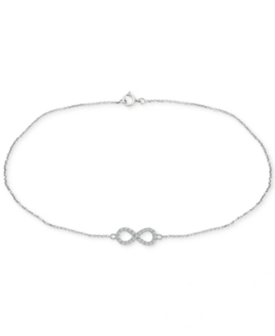 Giani Bernini Cubic Zirconia Infinity Ankle Bracelet In Sterling Silver, Created For Macy's
