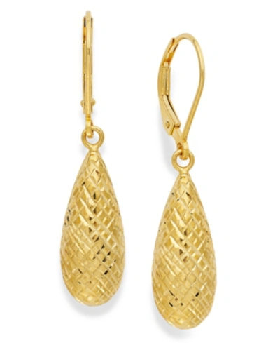 Giani Bernini 18k Gold Over Sterling Silver Earrings, Diamond-cut Teardrop Leverback Earrings