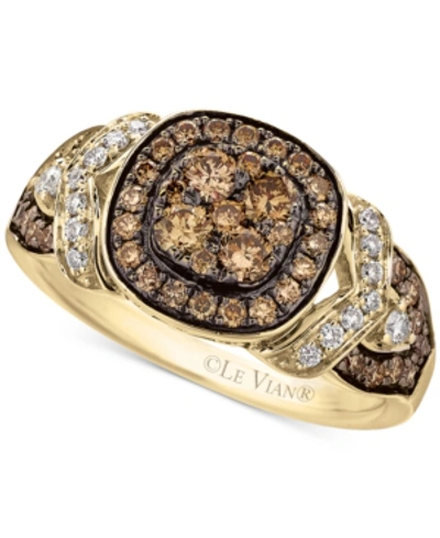 Le Vian Chocolatier Framed Clusters Diamond Ring (9/10 Ct. T.w.) In 14k Gold In Yellow Gold