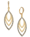 Inc International Concepts Drop Navette Earrings, Created For Macy's In Gold