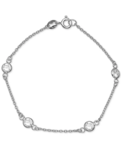 Giani Bernini Cubic Zirconia Station Bracelet In Sterling Silver, Created For Macy's