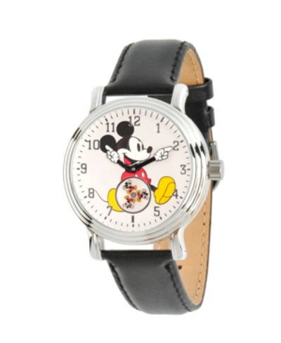 Ewatchfactory Disney Mickey Mouse Women's Silver Vintage Alloy Watch In Black