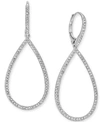 Eliot Danori Pave Open Drop Earrings, Created For Macy's In Rhodium