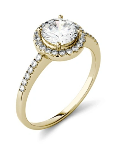 Charles & Colvard Moissanite Round Halo Ring (1-1/3 Ct. T.w. Diamond Equivalent) In 14k Gold Or White Gold Or Rose Gol