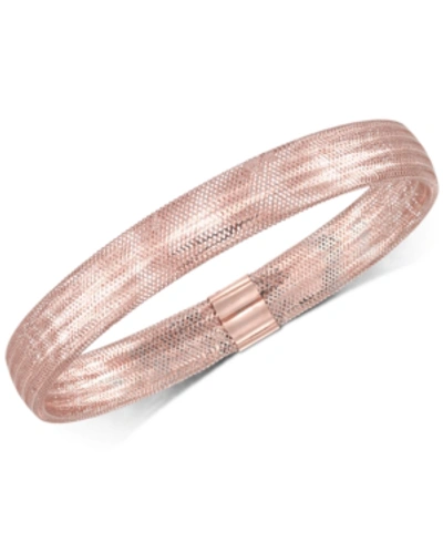 Italian Gold Stretch Bangle Bracelet In 14k Yellow, White Or Rose Gold, Made In Italy