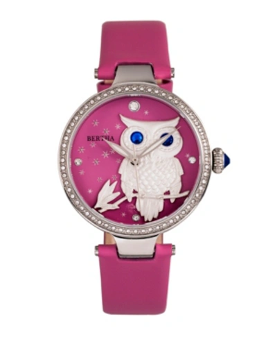 Bertha Quartz Rosie Pink Genuine Leather Watch, 38mm