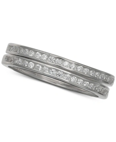 Giani Bernini 2-pc. Set Cubic Zirconia Bands In Sterling Silver, Created For Macy's