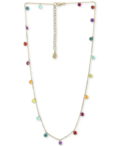 Effy Collection Effy Multi-gemstone (6 Ct. T.w.) Statement Necklace, 16" + 2" Extender, In 14k Gold In Multistone