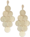 Italian Gold Multi-disc Dangle Drop Earrings In 14k Gold-plated Sterling Silver In Gold Over Silver