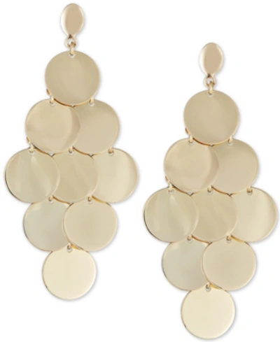 Italian Gold Multi-disc Dangle Drop Earrings In 14k Gold-plated Sterling Silver In Gold Over Silver