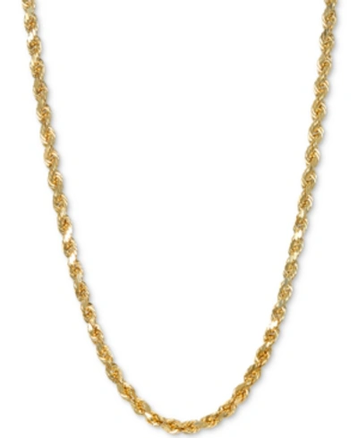 Italian Gold Rope 18" Chain Necklace In 14k Gold In Yellow Gold
